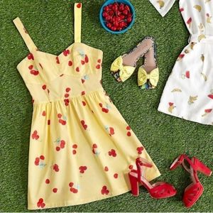 Modcloth cherry dress midi